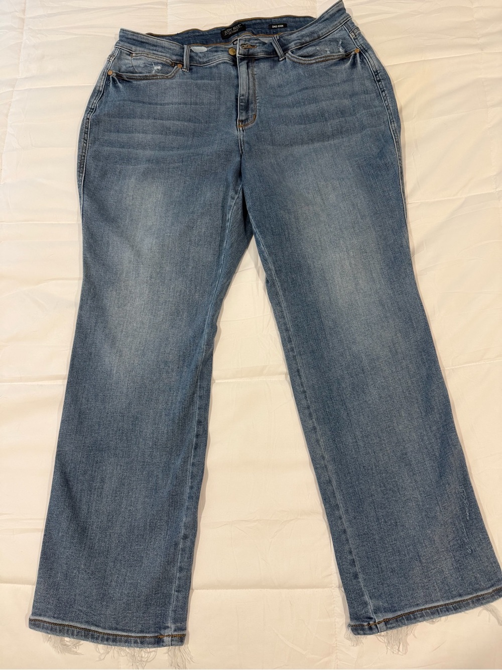 Judy Blue Dad Jean Light Blue Distressed  WideLeg Jeans Size 18w